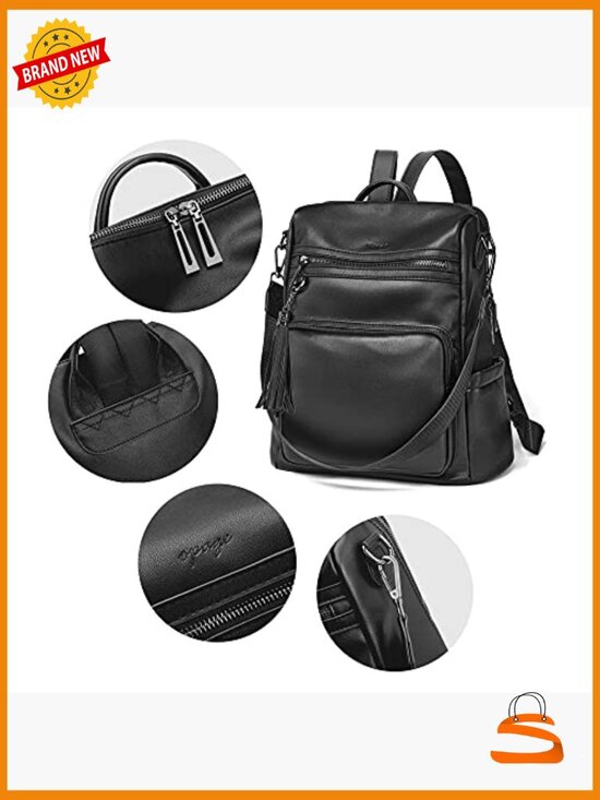Leather Backpack Purse for Women Fashion Tassel Large Travel Bag